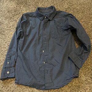 Ben Sherman Navy‎ and White Geometric Shirt